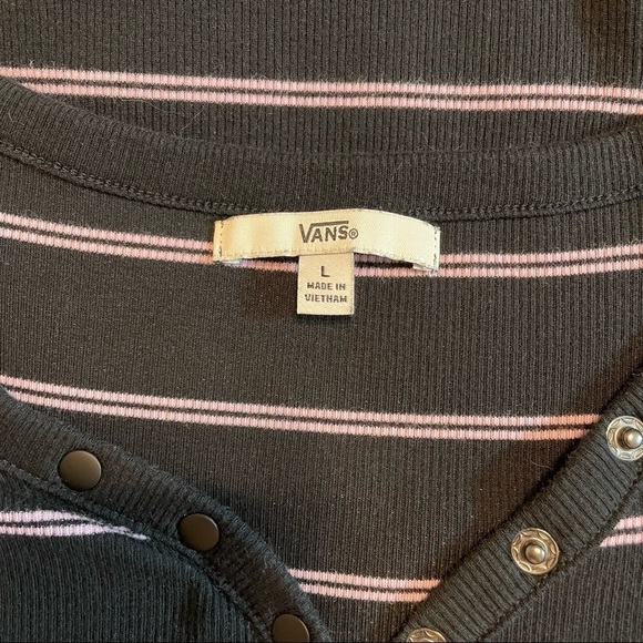 Vans Black with Pink Stripes Ally Stripe Cotton Midi Dress - Picture 11 of 15